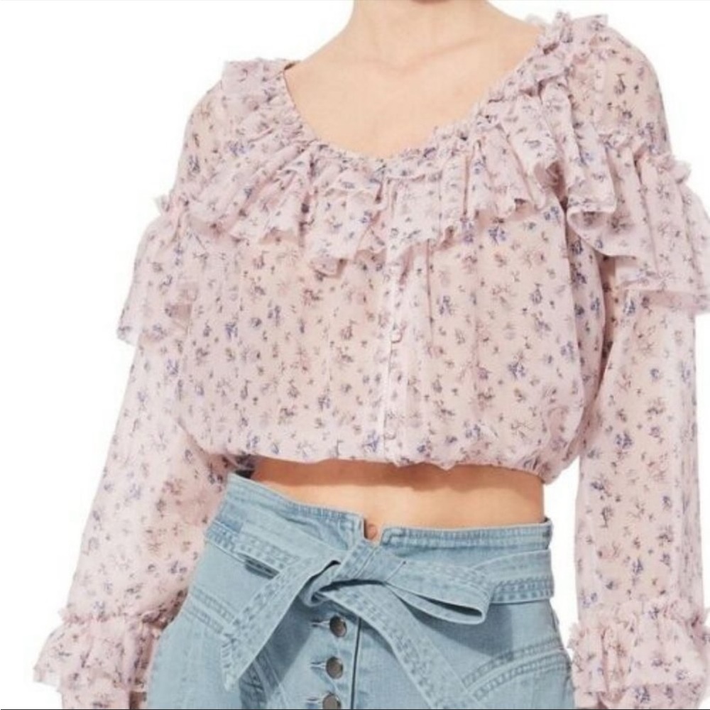 Loveshackfancy Pink Ruffled Top - image 2